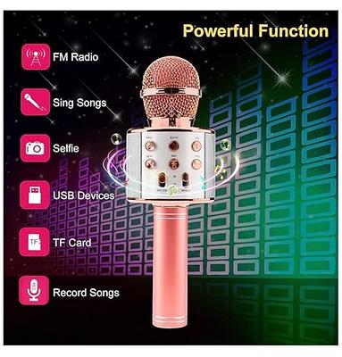 Wireless Bluetooth Karaoke Microphone,3 in 1 Portable Handheld Karaoke Mic  Speaker Machine,Karaoke Machine for Kids,Home Party Singing