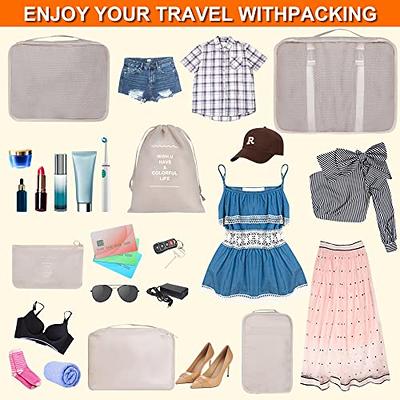 8 Set Packing Cubes for Suitcases, kingdalux Travel Luggage Packing  Organizers with Laundry Bag, Compression Storage Shoe Bag, Clothing  Underwear Bag