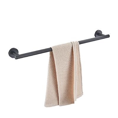 Delta Becker 24-in Matte Black Wall Mount Single Towel Bar in the