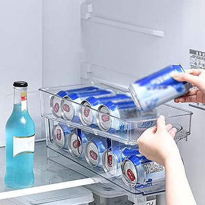 1pc Double-Layer Soda Can Organizer For Refrigerator, PET Beverage Can  Dispenser For Beer Soda, Automatic Rolling Soda Can Storage Box, Stackable  Drin