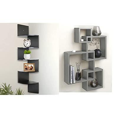 Greenco Decorative Wall Shelving 4 Cube Wall Shelf | Intersecting Wall  Cubes Mounted Floating Shelves | White Finish