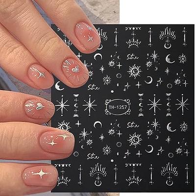 Stars Nail Art Stickers Decals 6Sheets Nail Art Supplies 3D Self-Adhesive  Nail Art Decoration Stars Holographic Laser Design Nail Art Accessories  Women and Girls DIY Acrylic Nail Art