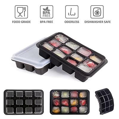 12 Grid Ice Cube Trays Rose Diamond Shape Ice Reusable Silicone Ice Cube  Mold Bpa Free Ice Maker With Removable Lids -c