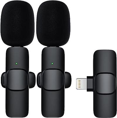 2 Pack Wireless Lavalier Microphones for iPhone iPad