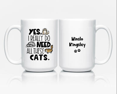 Cute Cat Cups Coffee Glass Mugs Cat Gifts for Cat Lovers Women