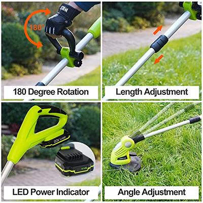 VEVOR Cordless String Trimmer 12 20 V Battery Powered Weed Eater with Auto Feed 3 Spools Battery and Charger Included Cordless Weed Wacker for