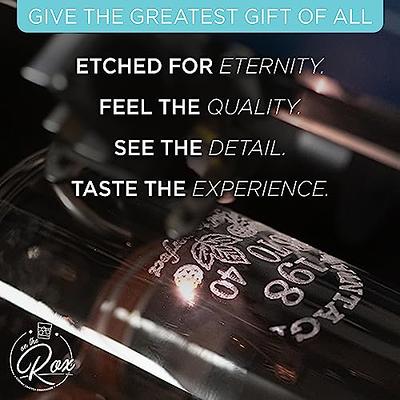 on The Rox Drinks Monogrammed Gifts for Women - A-Z Personalized Wine Glasses Engraved- 12.75 oz (I)