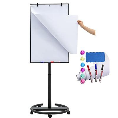 DexBoard Magnetic Mobile Whiteboard/Height Adjustable Dry Erase Board Easel  on Rolling Stand w/Flipchart Easel Pad, 36 x 24, Black - Yahoo Shopping