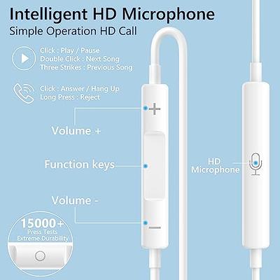 2 Pack-Apple Earbuds with Lightning Connector(Built-in Microphone & Volume  Control) in-Ear Stereo Headphone Headset Compatible with iPhone