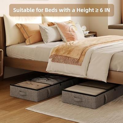 Vailando Under Bed Storage, 2 Pack Under Bed Storage Containers with  Dividers, Firm Sides, Strong Zipper, 3 Reinforced Handles, 6 Inches Low  Profile Underbed Storage Bins for Clothes, Blankets, Grey - Yahoo Shopping