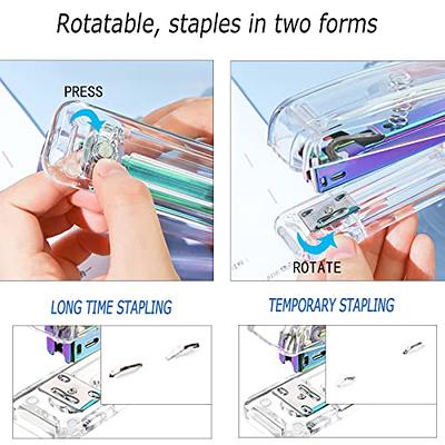 Famassi Gold Desk Accessories?Office Supplies Set Acrylic Stapler Set Staple Remover, Tape Holder, Pen Holder, 2 Ballpoint Pen, Scissor, Binder