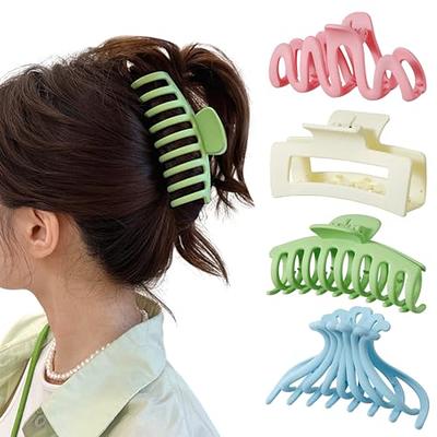 Temu 6pcs Simple Style Nest Claw Clip Retractable Hair Clip Expandable Ponytail Holder Hair Claw Clips Women Girls Hair Clips, Bobby, Christmas Gifts