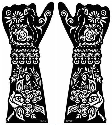 XMASIR Henna Tattoo Kit Stencils, 16 Sheets Temporary Reusable Tattoo Sets  Indian Arabian Temporary Tattoo Templates Kit for Body Art Paint