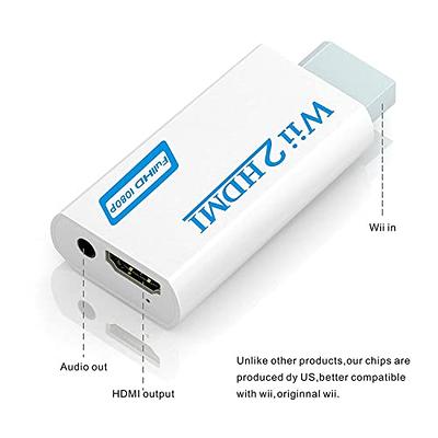 GANA Wii to HDMI Converter Adapter with Hdmi Cable Connect Wii Console to  HDMI Display in 1080p Output Video with 3.5mm Audio Supports All Wii  Display Modes White - Yahoo Shopping