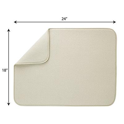 Sinland Microfiber Dish Drying Mat Super Absorbent Dish Drying Rack Pads  Kitchen Counter Mat 16Inch X 18Inch Beige 2 Pack