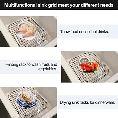 sofinni Kitchen Sink Protector White Sink Grate Insert Grid Sink