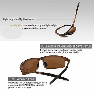 ROCKNIGHT HD Driving Polarized Sunglasses for Men UV400 Protection Outdoors  Sunglasses Lightweight Mg-Al Metal Frame