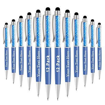 EZPENCILS & GIFTS Blank Pens Bulk - Colored Ballpoint Pens - Silver Accents  and Black Grip - Blue Ink - Bullet Pens – Silver Body - 10 Pcs