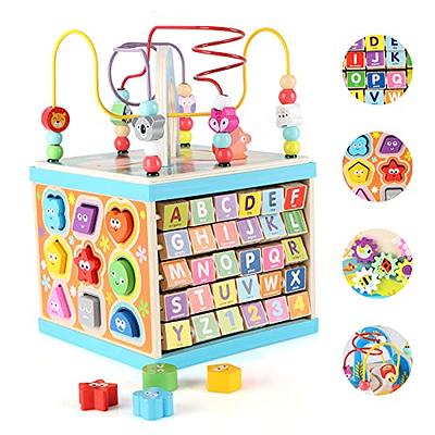 Bravmate Montessori Toys for 1 2 3 Year Old, Wooden Shape Sorter Stacking  Rings Baby Toys 12-18 Months, Preschool Educational Learning Color Toddler