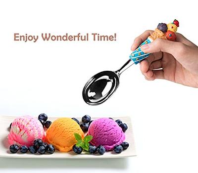  Rainspire Ice Cream Scoop Stainless Steel with Comfortable  Handle, Ice Cream Scooper Heavy Duty, Ice Cream Spade Great for Spooning  Frozen Hard Gelato and Sorbet, Cookie Dough, Melon, Red: Home 