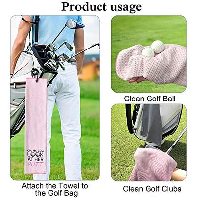 DYJYBMY Oh My God Look at Her Putt Funny Golf Towel, Embroidered Pink Golf  Towels for