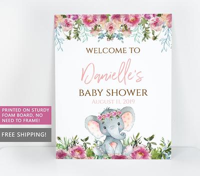 Floral Blush Baby Shower Welcome Sign, Girl Shower Sign, Boho Welcome Sign, Baby  Shower Decorations, Printable Sign 