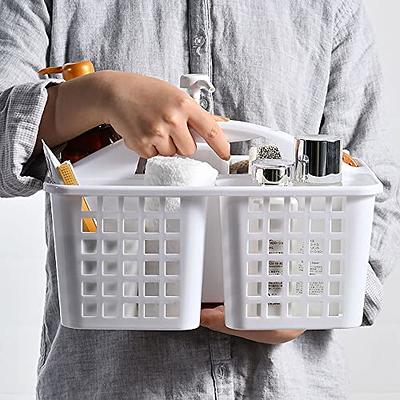 Plastic Portable Storage Organizer Caddy, Portable Shower Caddy Tote  Portable Storage Bins with Handles,Cleaning Caddy for Bathroom, College  Dorm, Kitchen, Bedroom, White 