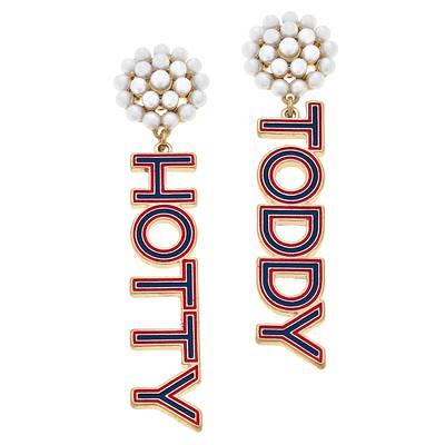 Women's CANVAS Style Oklahoma State Cowboys Pearl Cluster Enamel Hoop  Earrings