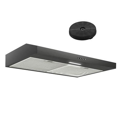 Range Hood 30 inch, Tieasy Wall Mount Kitchen Hood with Ducted/Ductless Convertible Duct, Stainless Steel Chimney and Baffle Filter, 3-Speed Push