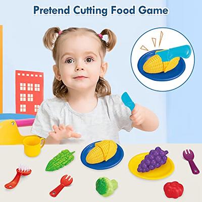 Kids Pretend Role Play Kitchen Fruit Vegetable Food Toy Cutting Set Gift