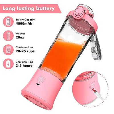 Portable Blender, Mini Personal Blender Bottle for shakes and  smoothies，with USB Rechargeable On The Go Mixer Electric Blender Cup for  Fruit Juice Protein (Pink) - Yahoo Shopping