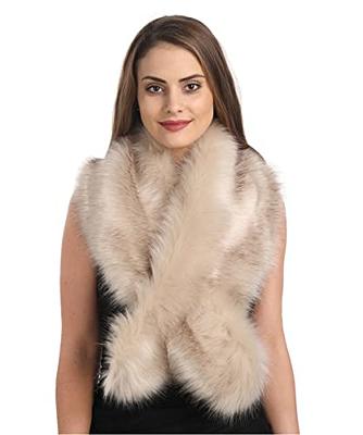 BABEYOND Faux Fur Collar Shawl Womens Faux Fur Scarf Wrap Evening Cape for  Winter Coat