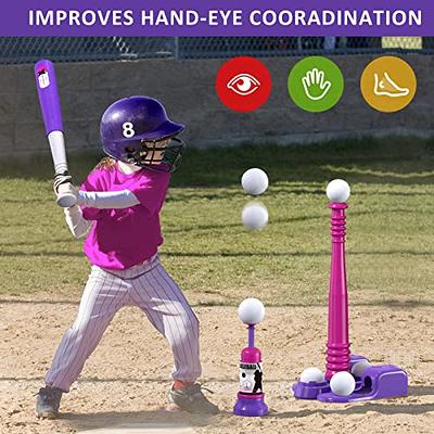 Foam Ball Kids Baseball Softball Bat Set Batting Tee, Colored Balls  Included + Carry Bag, For Toddler Indoor Outdoor Sport Playing Toys