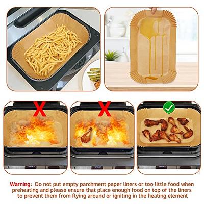 Air Fryer Liners Disposable, 125Pcs Air Fryer Paper Square, Non-Stick and  Protec