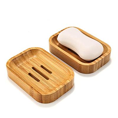 Bamboo Soap Dish Draining Organic Eco Friendly Natural Solid Tray