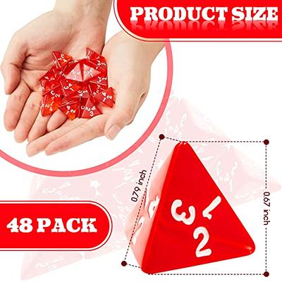 Juexica 48 Pcs D4 Dice Cone Transparent 4 Sided Dice 0.8 Inch