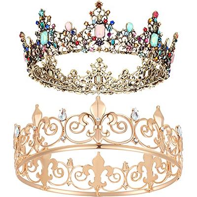 Mtlee 2 Pcs Prom King and Queen Crowns King Crowns for Men Royal Crown with  Blue Rhinestone Queen Crowns for Women Halloween Wedding Birthday  Graduation(Stylish Style) - Yahoo Shopping