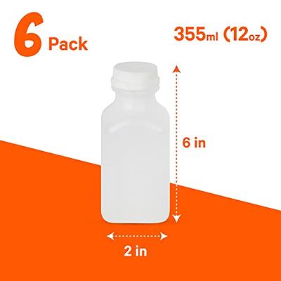 12 Oz Plastic Bottles with Caps, Juice Containers With Lids For