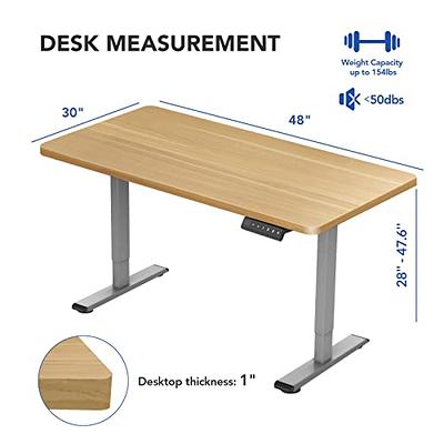 FLEXISPOT EN1 Electric White Stand Up Desk 48 x 30 Inches Whole-Piece  Desktop Ergonomic Memory Controller Adjustable Height Standing Desk (White  Frame