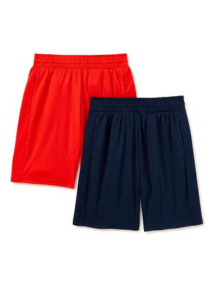 Athletic Works Boy Active Shorts, 2-Pack, Sizes 4-18 & Husky 