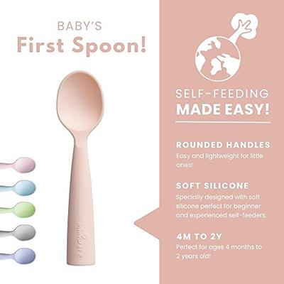 Simka Rose Silicone Baby Spoons Self Feeding 6 Months - First Stage Infant  Spoons for Babies & Toddlers- Baby Led Weaning Spoons Set of 6- Easy on