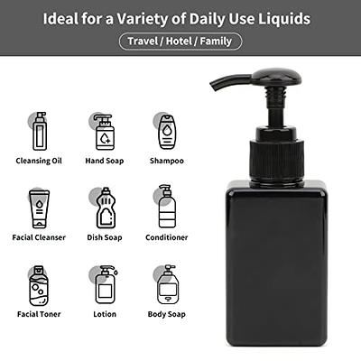 Black Plastic Soap Bottle Shampoo Dispenser Refillable Shower Bottles  Bathroom Hand Soap Conditioner Bottle Reusable Body Wash 