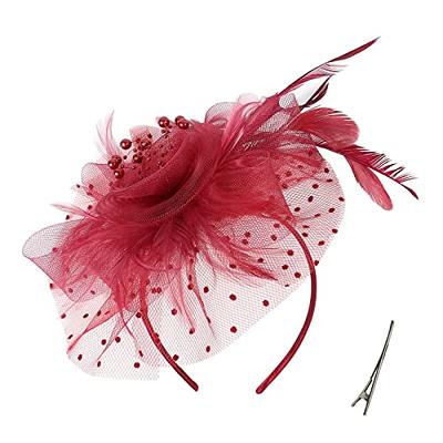 Women's Kentucky Derby Hat, Ladies Red Pillbox Hat, Red Cocktail