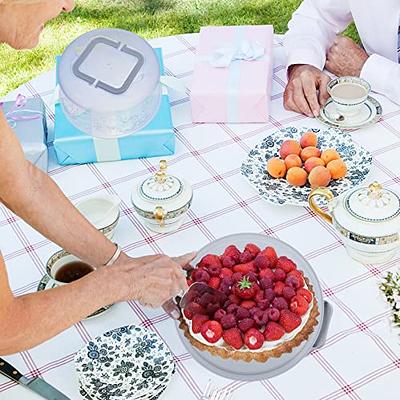 Cake Carrier Storage Container With Lid and Handle, Round Cupcake Keeper  Cheesecake Holder for Transport Cakes, Pies, Desserts 