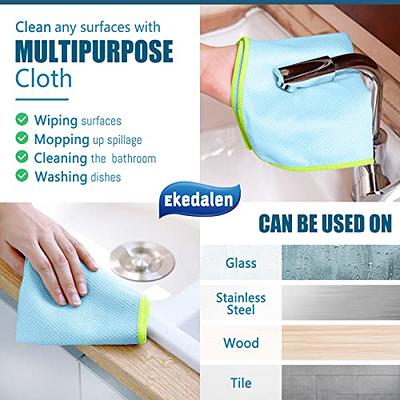 Microfiber Glass Cleaning Cloths - 8 Pack | Lint Free - Streak Free 