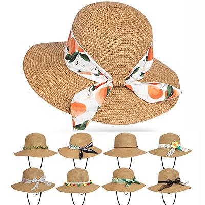 Sun Hats For Women Wide Brim Summer Straw Hat, UV Protection