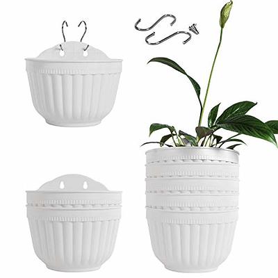 2 Pack Resin Wall Hanging Planter Pots Vertical Garden Living Wall Mount Window Hang Box Container Indoor Outdoor for Plants Flowers Kitchen Herbs