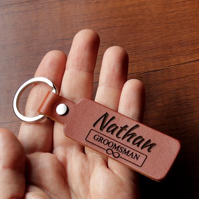 Groomsmen Gifts  Personalized Leather Keychains Best Man Gift