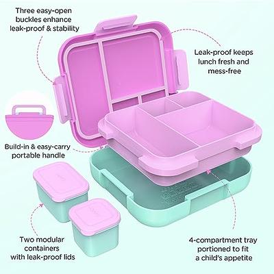 Caperci Bento Box for Kids - Large 4.8 Cups Lunch Box with Two Modular  Containers - 4 Compartments, Leak-Proof, Portable Handle,  Microwave/Dishwasher Safe, BPA-Free (Orchid/Light Cyan) - Yahoo Shopping