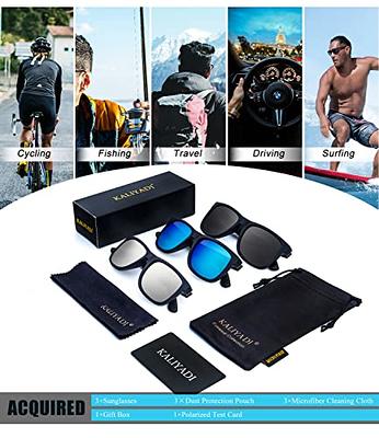 KALIYADI Sunglasses Men Polarized Sun glasses for Mens Womens Classic Matte  Black Frame UV Protection 3pack(Grey/Ice Blue/Silver) - Yahoo Shopping